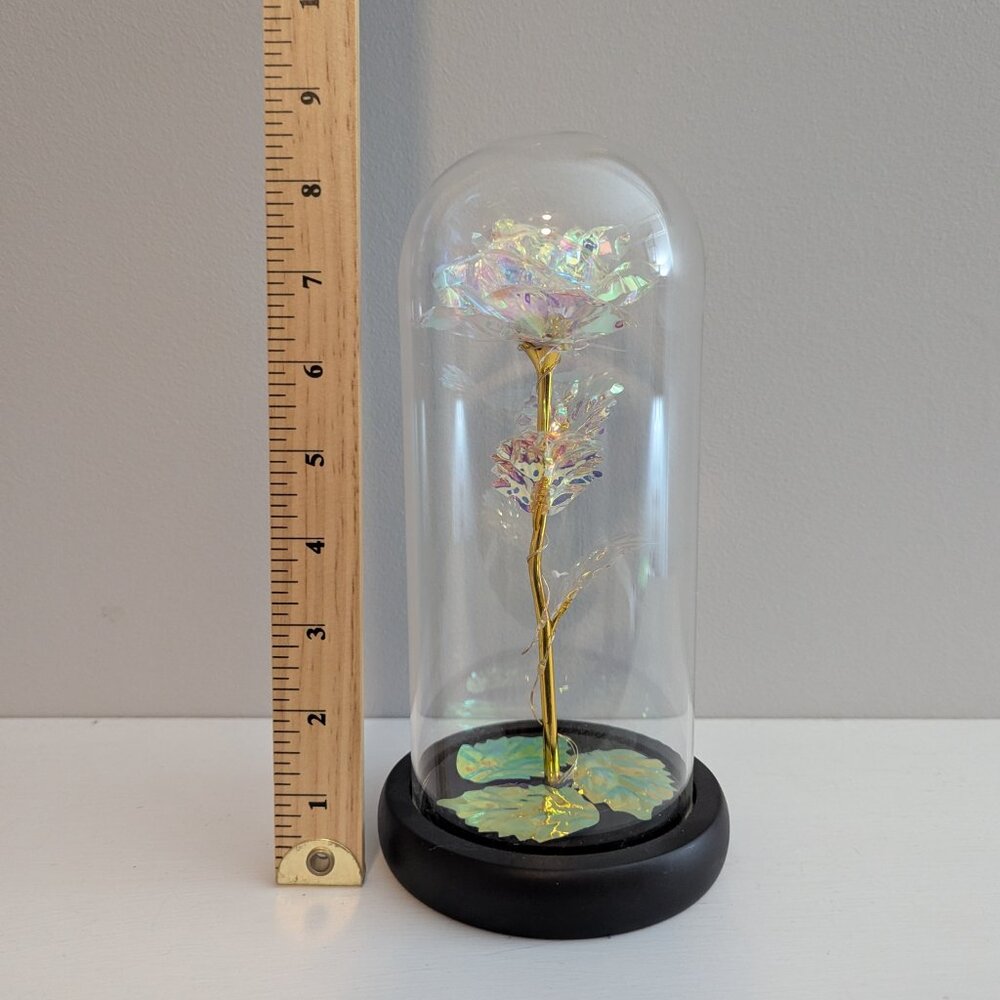 Artificial Flower Rose in Transparent Dome with LED Light - Picture 7 of 7